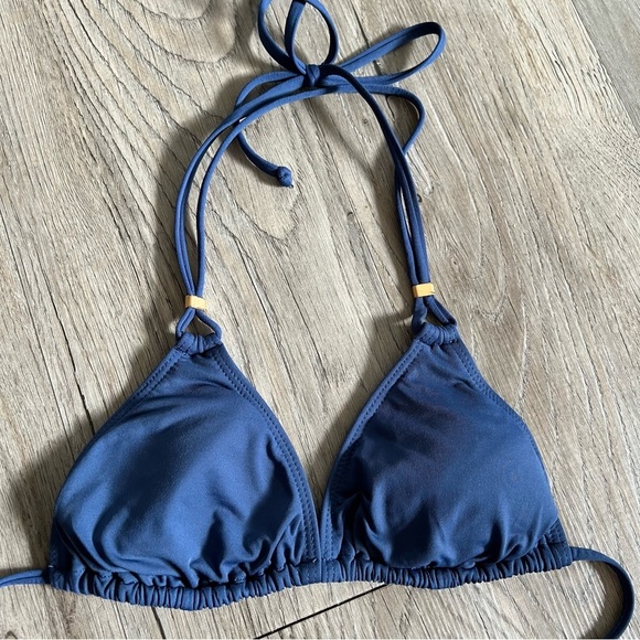 L*Space Deep Blue Halter Bikini Top - Picture 3 of 6